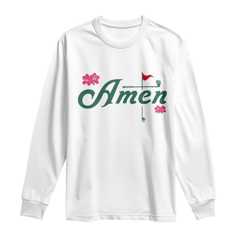 Golf Lover Amen Azalea Graphic Long Sleeve Shirt Augusta Georgia Traditions Golfing Fan TS02 White Print Your Wear
