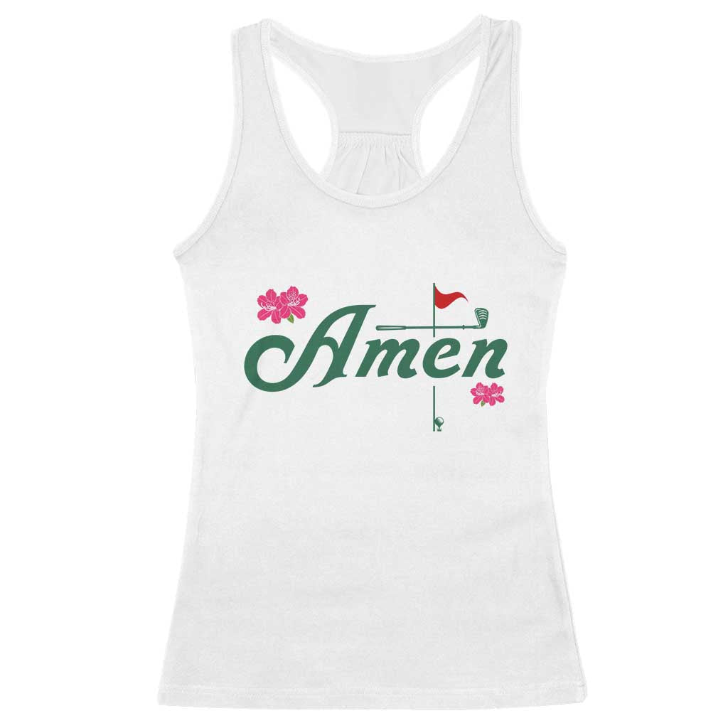 Golf Lover Amen Azalea Graphic Racerback Tank Top Augusta Georgia Traditions Golfing Fan TS02 White Print Your Wear