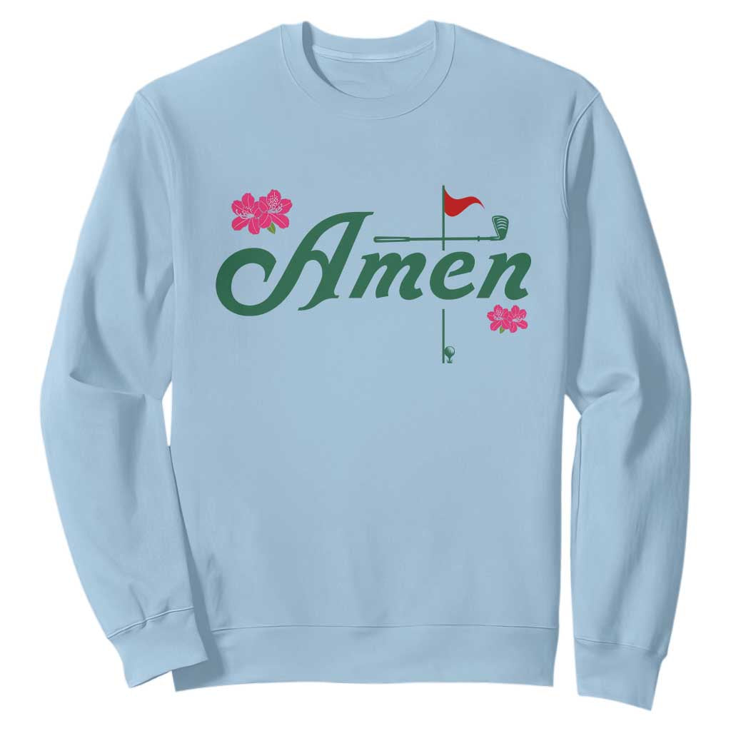 Golf Lover Amen Azalea Graphic Sweatshirt Augusta Georgia Traditions Golfing Fan TS02 Light Blue Print Your Wear