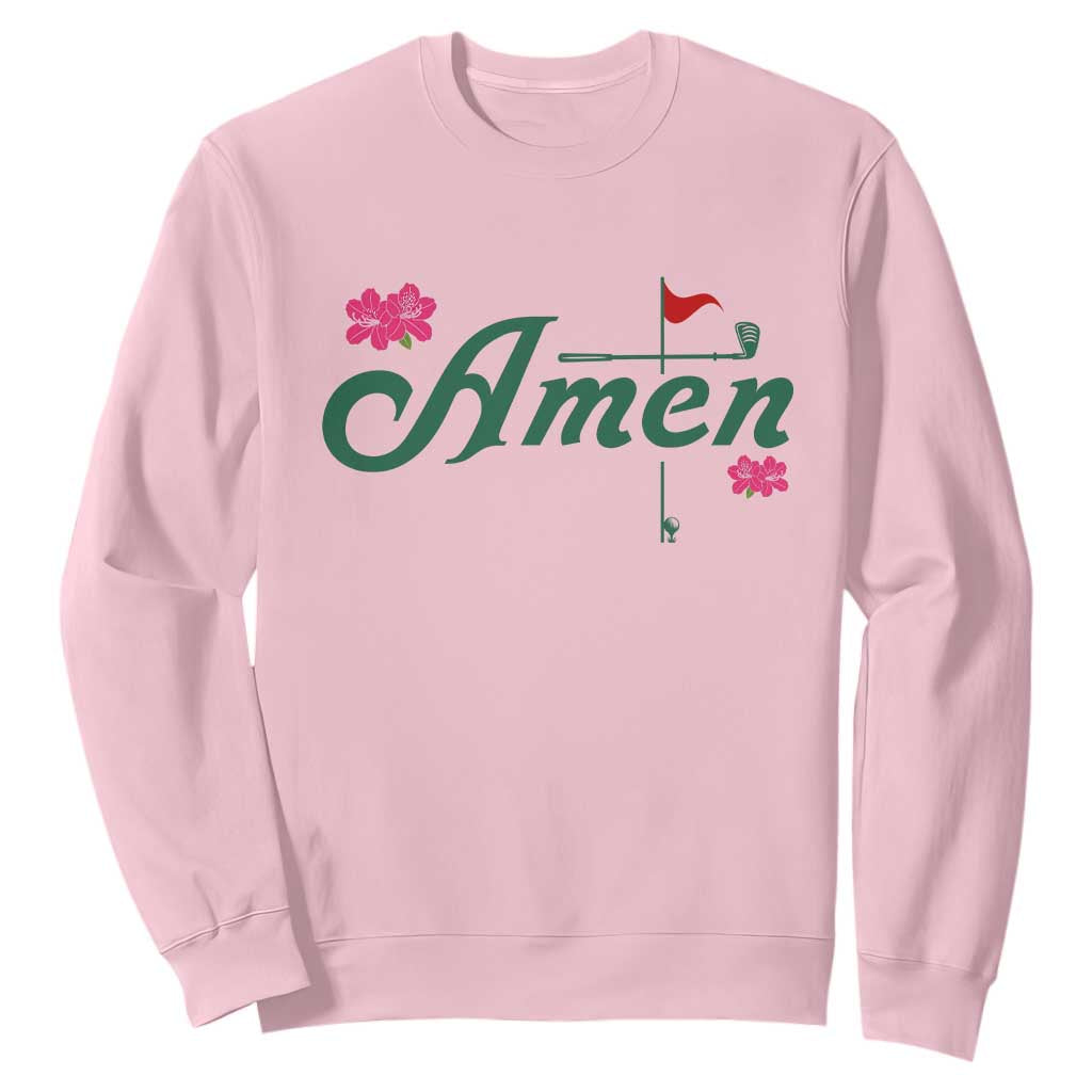 Golf Lover Amen Azalea Graphic Sweatshirt Augusta Georgia Traditions Golfing Fan TS02 Light Pink Print Your Wear