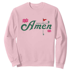 Golf Lover Amen Azalea Graphic Sweatshirt Augusta Georgia Traditions Golfing Fan TS02 Light Pink Print Your Wear