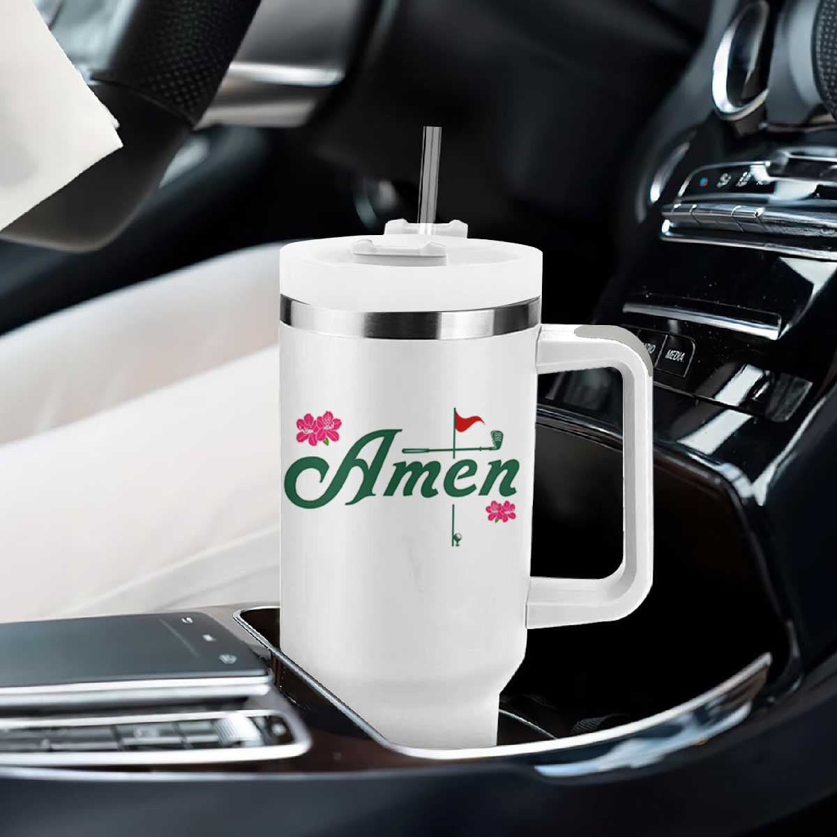 Golf Lover Amen Azalea Graphic Tumbler With Handle Augusta Georgia Traditions Golfing Fan TS02 Print Your Wear