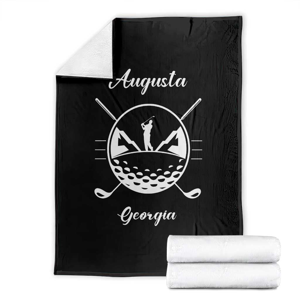 Augusta Georgia Golfing Lover Throw Blanket Southern Sports Traditions Retro Varsity Golf Fan TS02 Black Print Your Wear