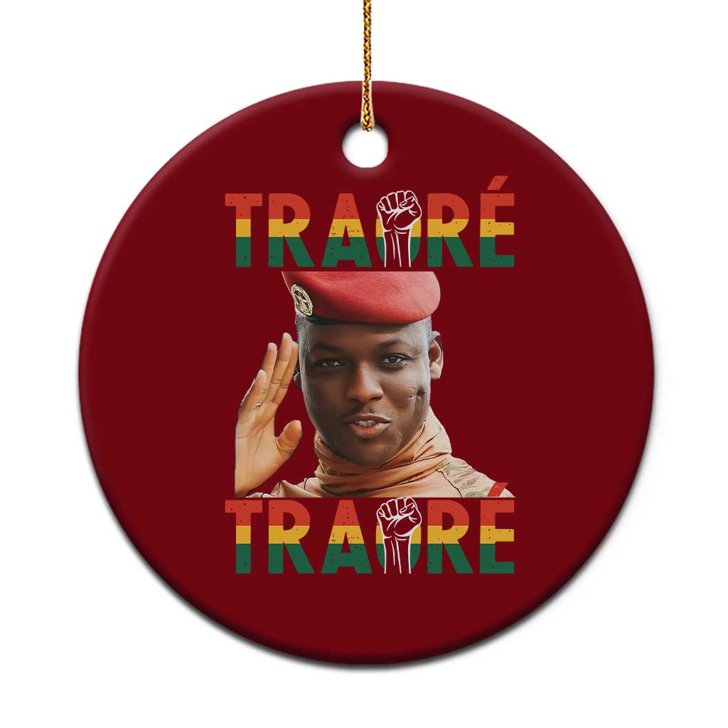 Traoré 2025 Ceramic Ornament African President Burkina Faso TS02 1pc Red Print Your Wear