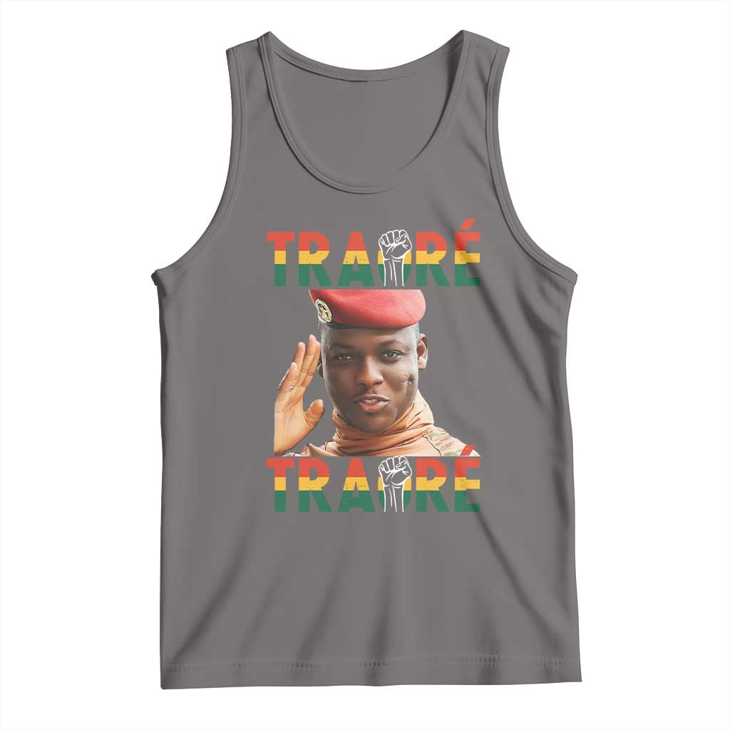 Traoré 2025 Tank Top African President Burkina Faso TS02 Deep Heather Print Your Wear