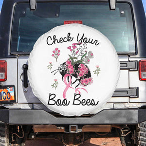 Breast Cancer Awareness Spare Tire Cover Check Your Boo Bees Pink Ribbon Support Squad TS02 No hole White Print Your Wear