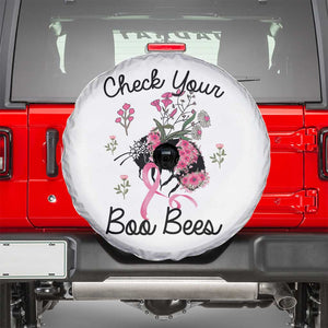 Breast Cancer Awareness Spare Tire Cover Check Your Boo Bees Pink Ribbon Support Squad TS02 White Print Your Wear