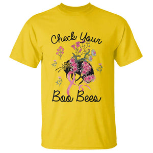 Breast Cancer Awareness T Shirt Check Your Boo Bees Pink Ribbon Support Warrior Squad TS02 Daisy Print Your Wear