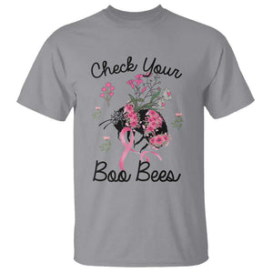 Breast Cancer Awareness T Shirt Check Your Boo Bees Pink Ribbon Support Warrior Squad TS02 Sport Gray Print Your Wear