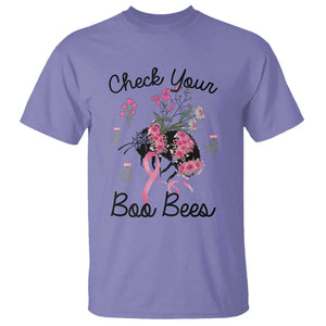 Breast Cancer Awareness T Shirt Check Your Boo Bees Pink Ribbon Support Warrior Squad TS02 Violet Print Your Wear