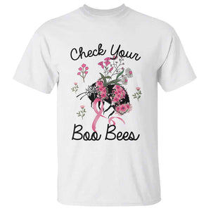 Breast Cancer Awareness T Shirt Check Your Boo Bees Pink Ribbon Support Warrior Squad TS02 White Print Your Wear