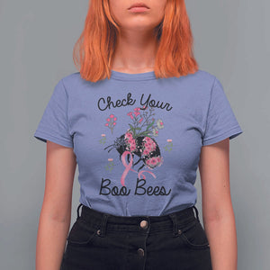 Breast Cancer Awareness T Shirt For Women Check Your Boo Bees Pink Ribbon Support Warrior Squad TS02 Violet Print Your Wear