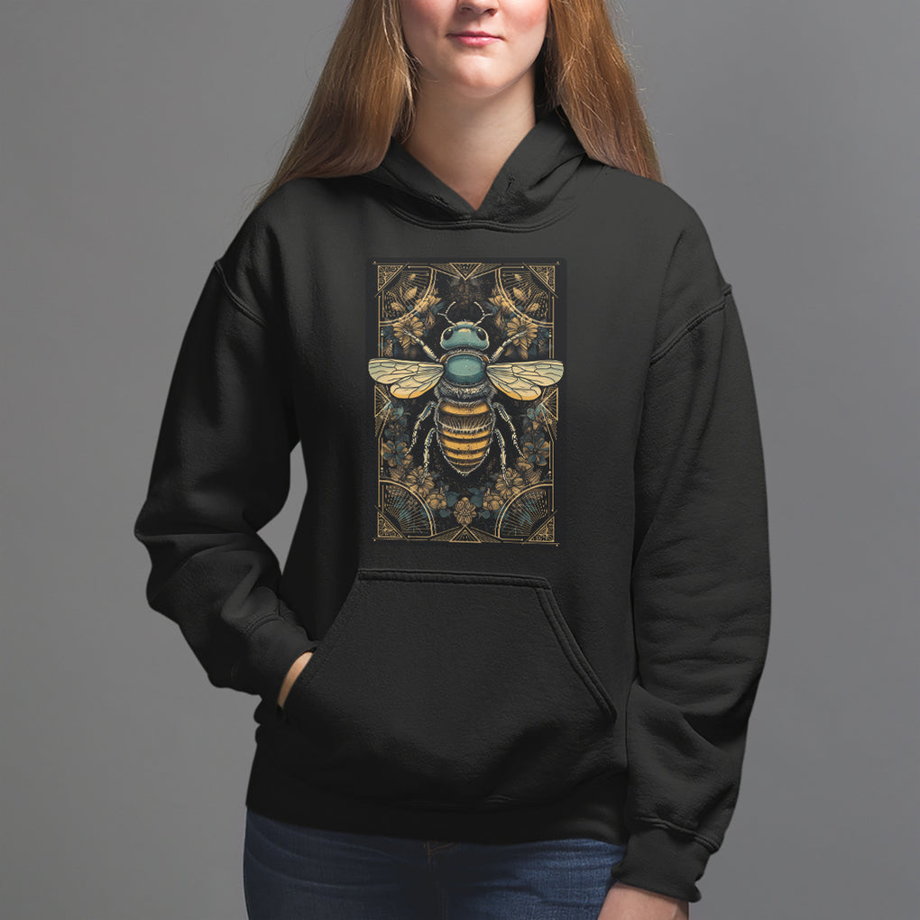 Dark Academia Spiritual Bumble Bee Tarot Card Hoodie TS02 Black Printyourwear