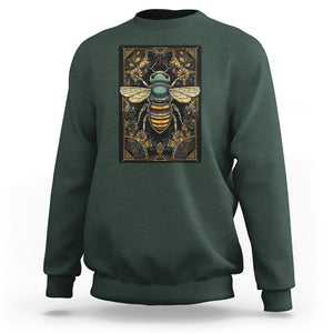 Dark Academia Spiritual Bumble Bee Tarot Card Sweatshirt TS02 Dark Forest Green Printyourwear