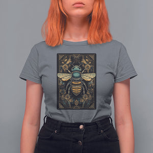 Dark Academia Spiritual Bumble Bee Tarot Card T Shirt For Women TS02 Charcoal Printyourwear