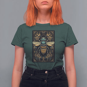 Dark Academia Spiritual Bumble Bee Tarot Card T Shirt For Women TS02 Dark Forest Green Printyourwear