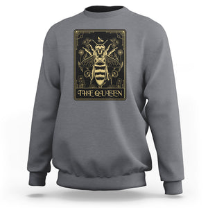 Dark Academia Spiritual The Queen Bee Tarot Card Sweatshirt TS02 Charcoal Printyourwear