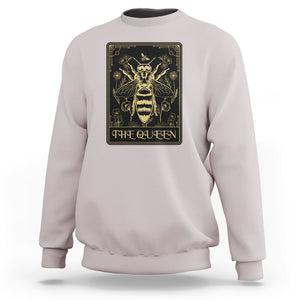 Dark Academia Spiritual The Queen Bee Tarot Card Sweatshirt TS02 Ice Gray Printyourwear