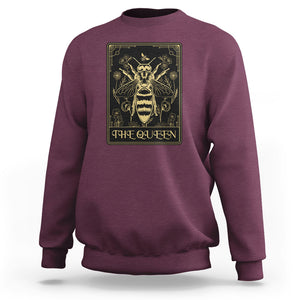 Dark Academia Spiritual The Queen Bee Tarot Card Sweatshirt TS02 Maroon Printyourwear