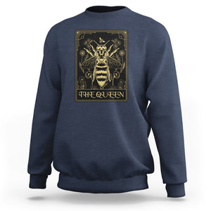 Dark Academia Spiritual The Queen Bee Tarot Card Sweatshirt TS02 Navy Printyourwear