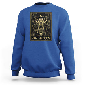 Dark Academia Spiritual The Queen Bee Tarot Card Sweatshirt TS02 Royal Blue Printyourwear