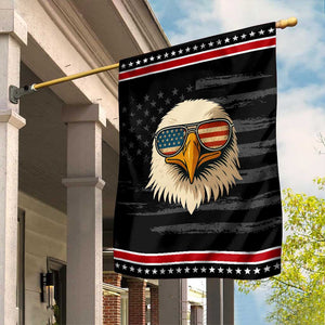 Patriotic Bald Eagle Garden Flag With Sunglasses American Flag Vintage TS02 Distressed Black Red Print Your Wear