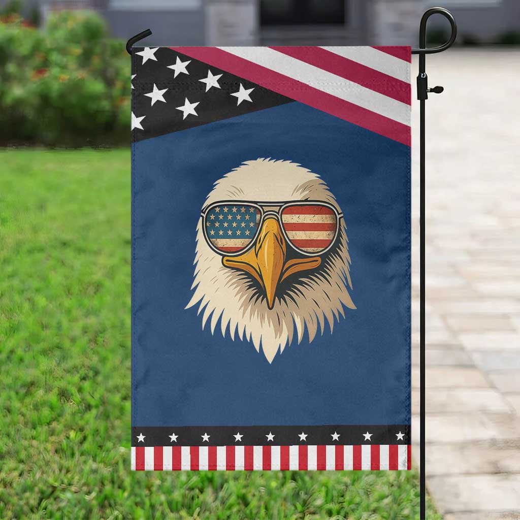 Patriotic Bald Eagle Garden Flag With Sunglasses American Flag Vintage TS02 Classic Blue Black Print Your Wear