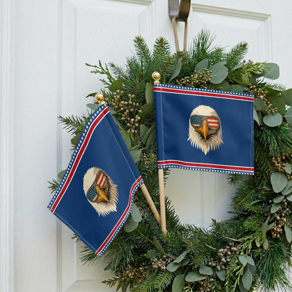 Patriotic Bald Eagle Patriotic Handheld Flag With Sunglasses American Flag Vintage TS02 Classic 8.2