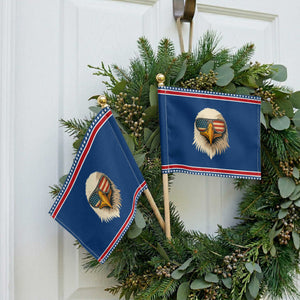 Patriotic Bald Eagle Patriotic Handheld Flag With Sunglasses American Flag Vintage TS02 Classic 8.2" × 5.5" Blue Red Print Your Wear