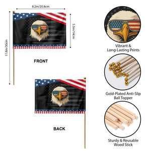 Patriotic Bald Eagle Patriotic Handheld Flag With Sunglasses American Flag Vintage TS02 Print Your Wear