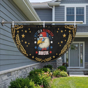 WTF Is A Kilometer Bruh Patriotic Fan Flag Funny American Bald Eagle TS02 2pcs pack Vintage Black Print Your Wear