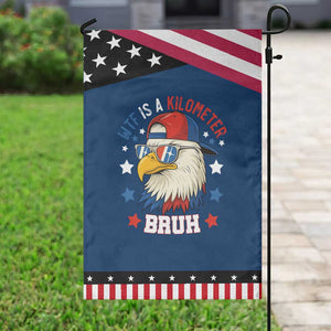 WTF Is A Kilometer Bruh Garden Flag Funny Patriotic American Bald Eagle TS02 Classic Blue Black Print Your Wear