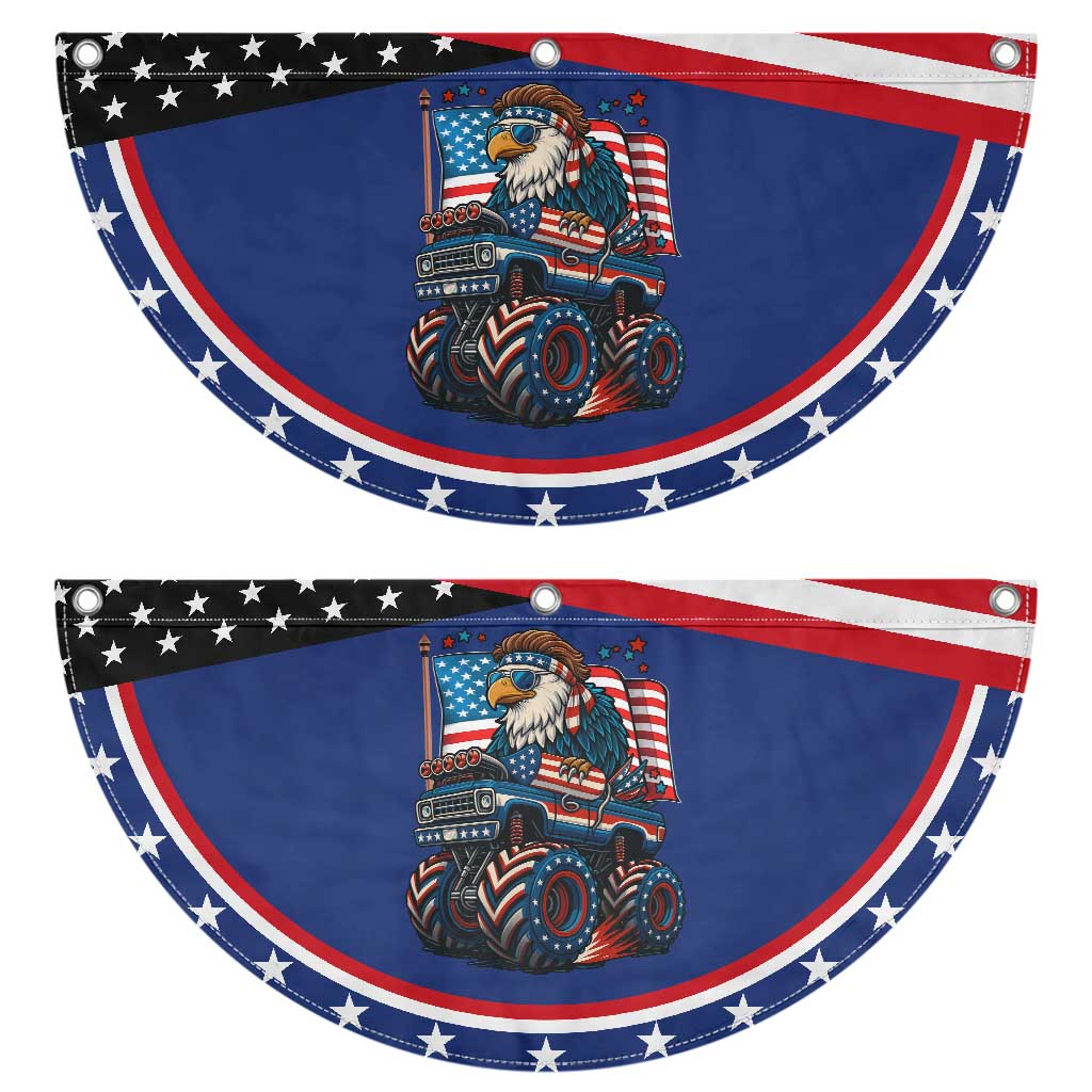 American Eagle Driving Monster Truck Patriotic Fan Flag 4th of July USA Flag Freedom TS02 2pcs pack Classic Navy Print Your Wear