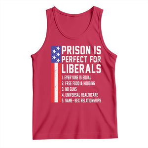 Prison Is Perfect For Liberals Tank Top Distressed American Flag Conservative Humor TS02 Red Print Your Wear