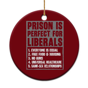 Prison Is Perfect For Liberals Ceramic Ornament Satirical List Retro Grunge Conservative Humor TS02 1pc Red Print Your Wear