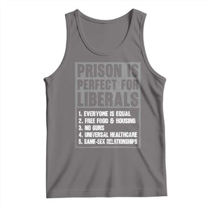 Prison Is Perfect For Liberals Tank Top Satirical List Retro Grunge Conservative Humor TS02 Deep Heather Print Your Wear