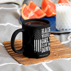 Funny Bald Pride Hair Would Only Slow Me Down Coffee Mug Distressed Patriotic US Flag Bald Men Joke TS02 Print Your Wear