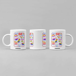 Cute Rainbow Dinosaur LGBTQ Ally Coffee Mug You Are Safe With Me Pride Month TS02 Print Your Wear