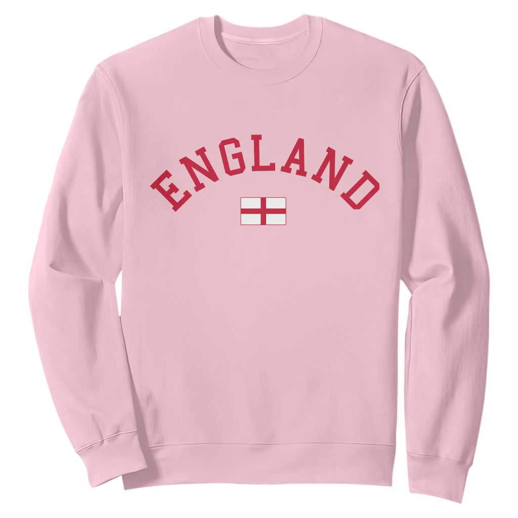 Vintage England Flag Pride Sweatshirt Patriotic St Georges Cross Heritage TS02 Light Pink Print Your Wear