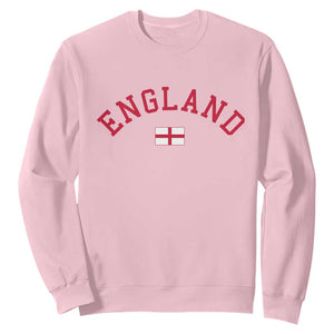 Vintage England Flag Pride Sweatshirt Patriotic St Georges Cross Heritage TS02 Light Pink Print Your Wear