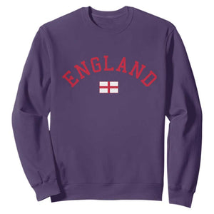 Vintage England Flag Pride Sweatshirt Patriotic St Georges Cross Heritage TS02 Purple Print Your Wear