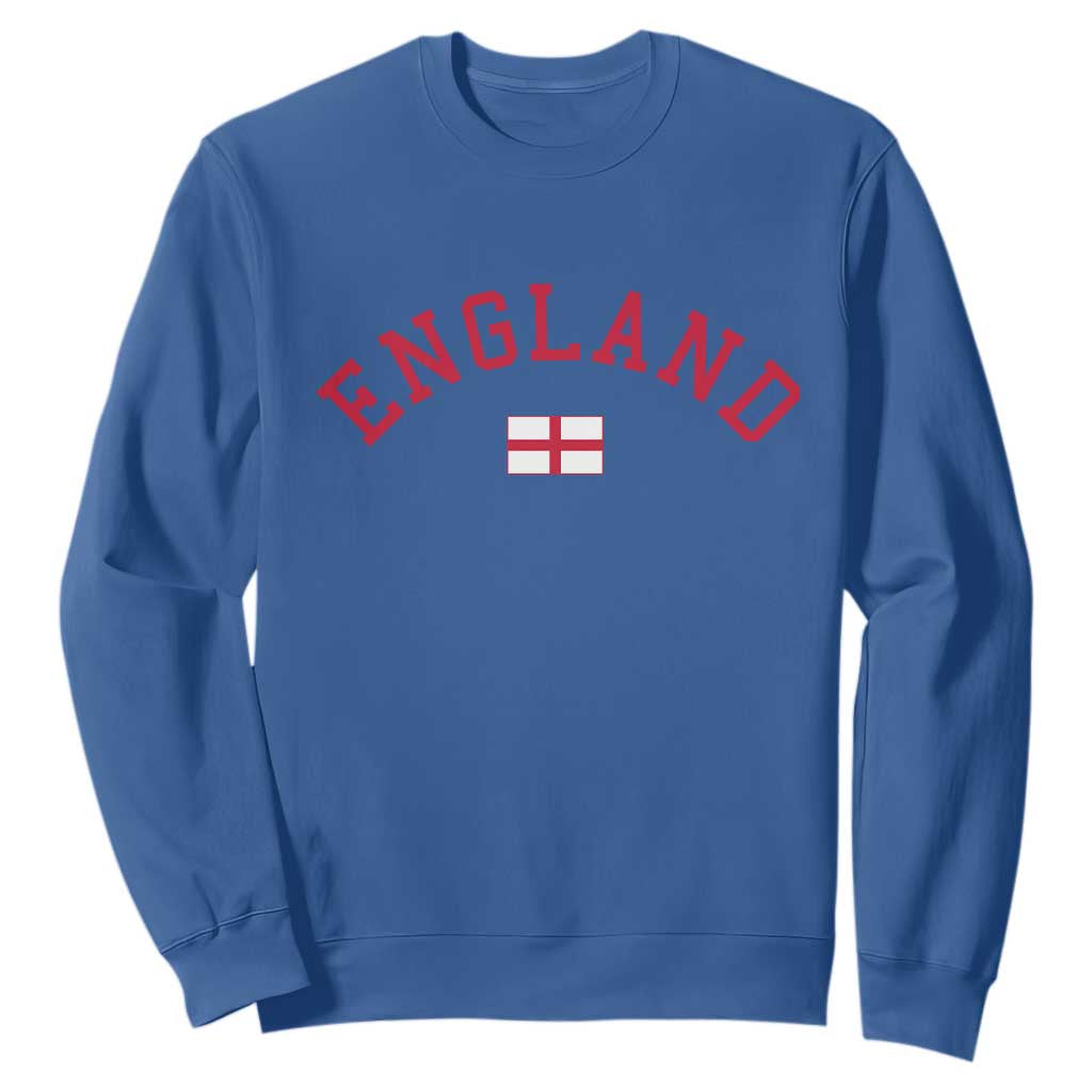 Vintage England Flag Pride Sweatshirt Patriotic St Georges Cross Heritage TS02 Royal Blue Print Your Wear