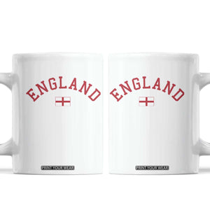 Vintage England Flag Pride Coffee Mug Patriotic St Georges Cross Heritage TS02 White Print Your Wear