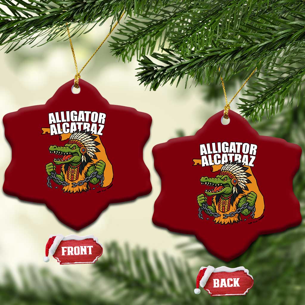 Native Alligator Alcatraz Ceramic Ornament Florida Gator Break The Chain TS02 Print Your Wear