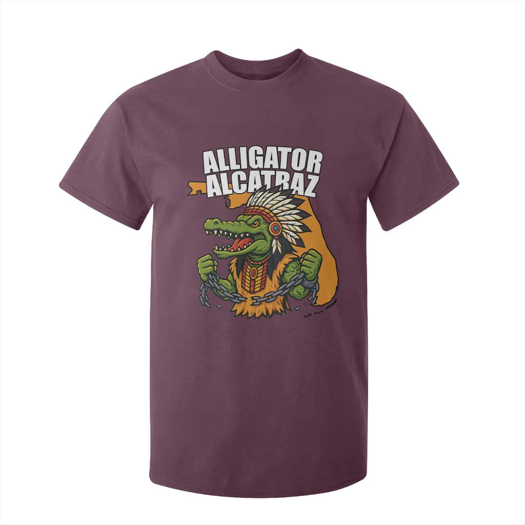 Native Alligator Alcatraz T Shirt For Kid Florida Gator Break The Chain TS02 Maroon Print Your Wear