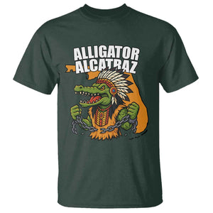 Native Alligator Alcatraz T Shirt Florida Gator Break The Chain TS02 Dark Forest Green Print Your Wear