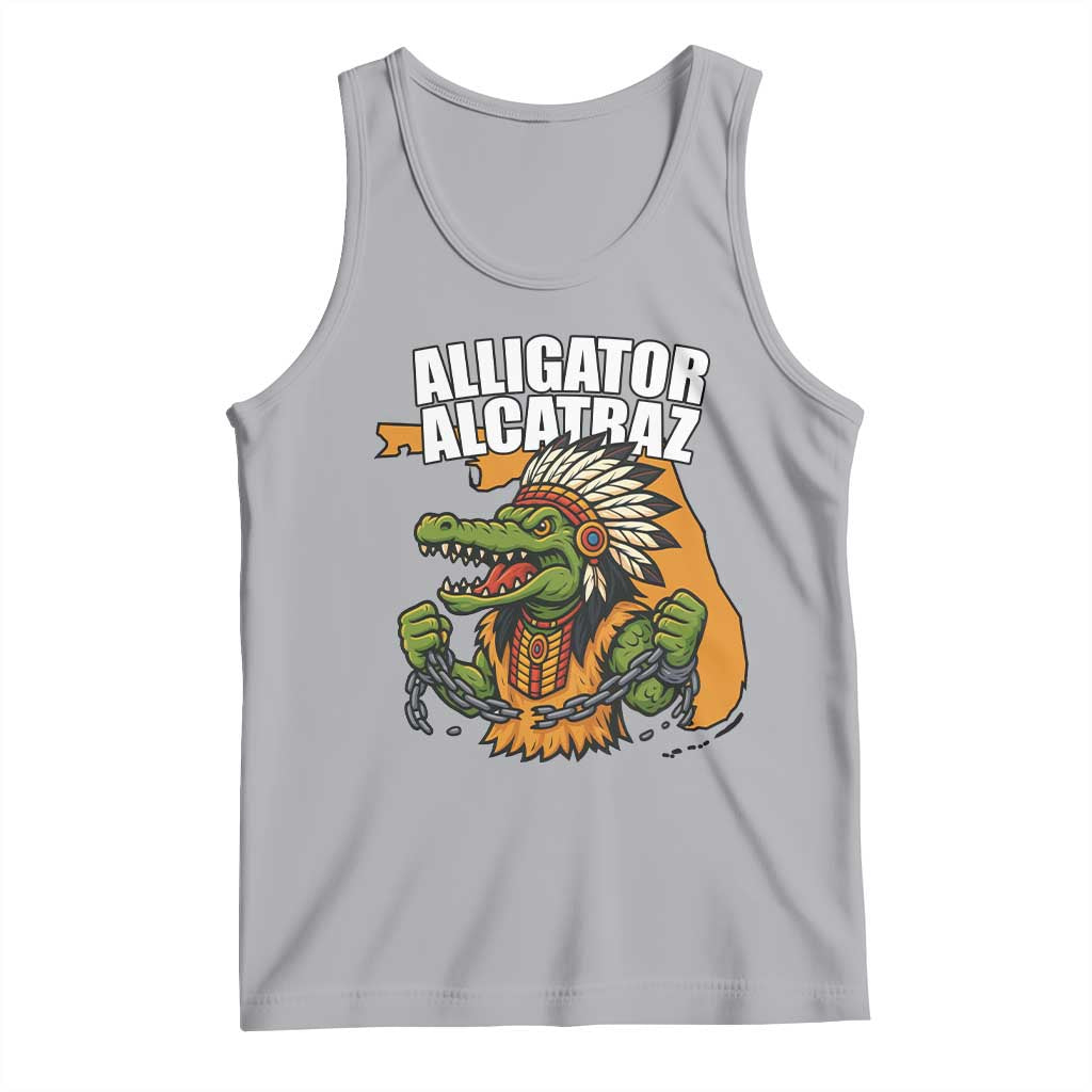 Native Alligator Alcatraz Tank Top Florida Gator Break The Chain TS02 Athletic Heather Print Your Wear