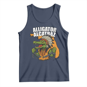 Native Alligator Alcatraz Tank Top Florida Gator Break The Chain TS02 Navy Print Your Wear