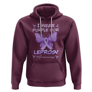 Leprosy Awareness Hoodie I Wear Purple For Leprosy Awareness TS02 Maroon Printyourwear