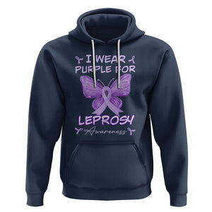 Leprosy Awareness Hoodie I Wear Purple For Leprosy Awareness TS02 Navy Printyourwear